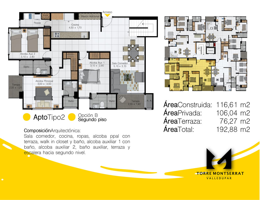 Apartamento Tipo 2 Opcion B Segundo Piso Con Terraza